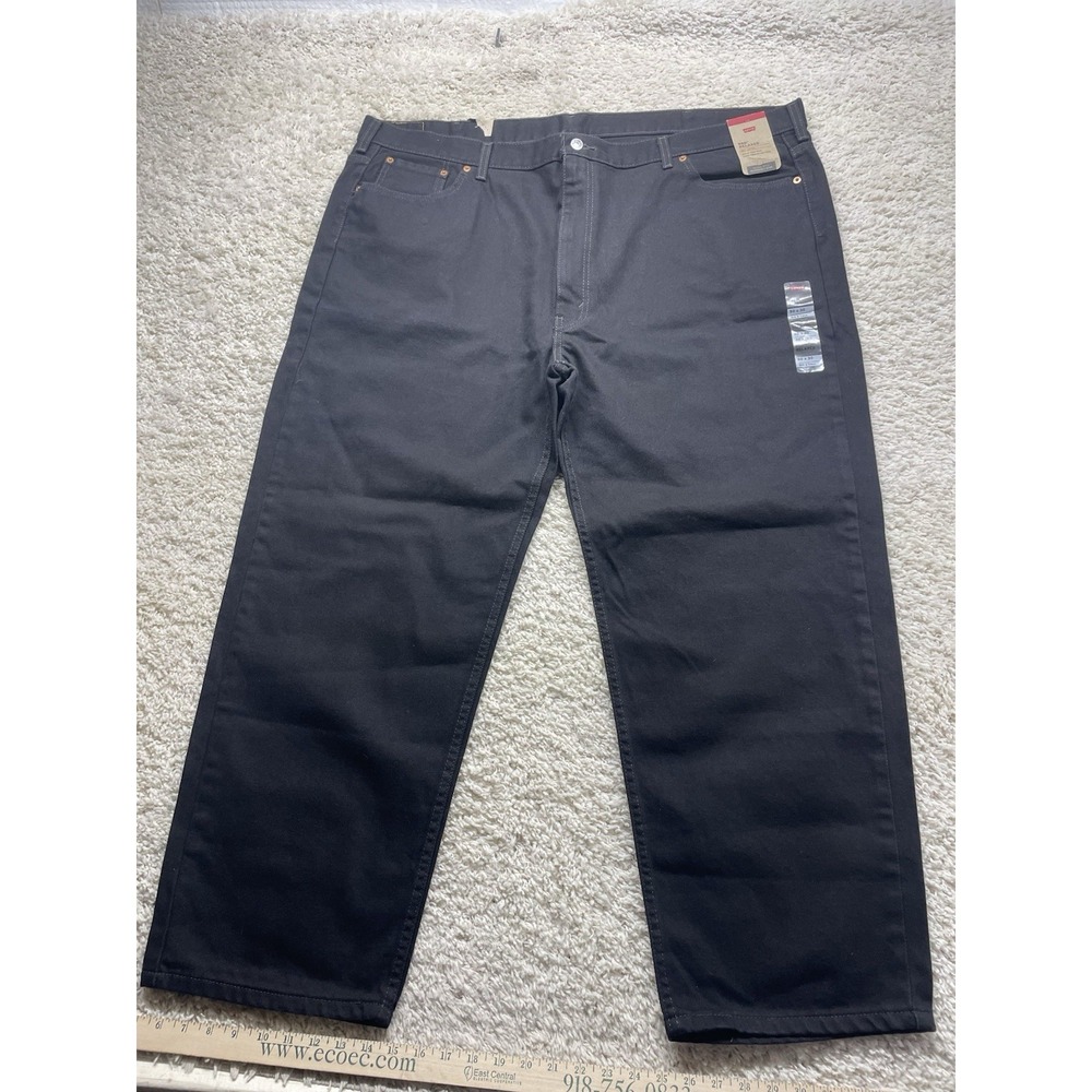 Levi's 550 Relaxed Black Denim Jeans  50x30 Big & Tall *NEW*